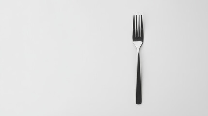 single fork on a white background