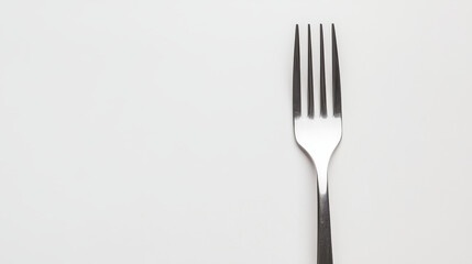 single fork on a white background