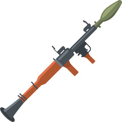 Fototapeta premium A cartoonish depiction of a gun with a red barrel and a green tip