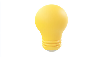  Yellow lamp.3D light bulb minimal icon. business idea and strategy solution concept. Thinking and brainstorming. Bright lightbulb. Cartoon creative design icon isolated on white background. 3D Vector