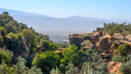 Obraz premium Nysa Ancient City in Sultanhisar district of Aydin Province of Turkey. Nysa on the Maeander in ancient Lydia, first was a greek city and later an roman city.