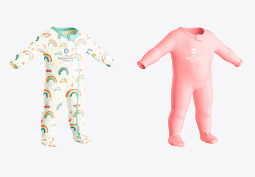 Zip Cotton Footie Mockup