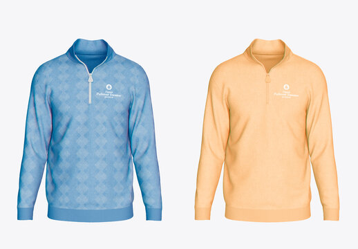 Zipped Pullover Sweater Mockup