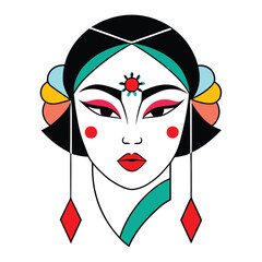 a vector illustration of woman face,