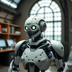 Anthropomorphic robot indoors