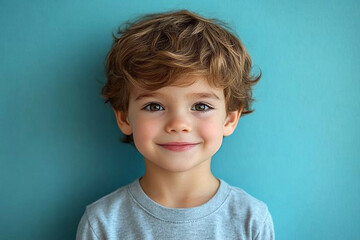 Naklejka premium portrait of an white little boy with a smile