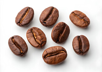 Obraz premium Coffee beans on isolated white background
