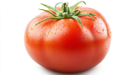 Tomato isolated. Fresh tomato. With clipping path. Full depth of field. --ar 16:9 --v 6.1 Job ID: 06462a90-af06-427b-ae1c-389edafcfe6b