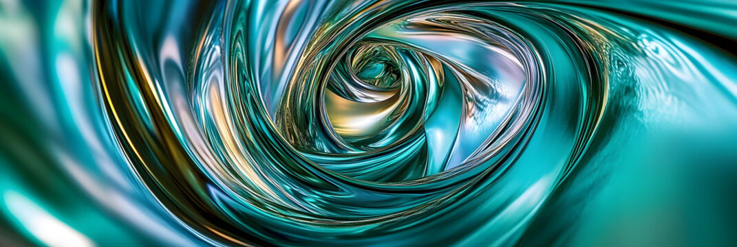 metallic green and blue swirl