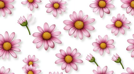 Vibrant Pink Daisies in Lush Summer Garden