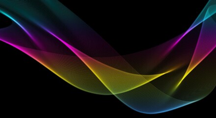 Vibrant abstract colorful wave lines background with dynamic flow and gradient tones creating a stunning digital effect.