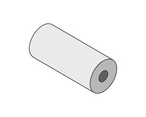 Textile roll vector icon. Paper tube illustration design for kitchen cleaning towel, carpet, scroll whatman, fabric.