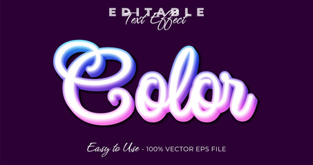 Holo text effect, glossy gradient graphic style, editable text