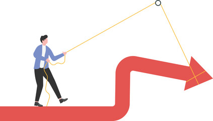Solved, businessmen tried to change the direction of the arrow with a pulley

