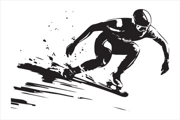 Speed Skating Action, Illustrated Skater Set