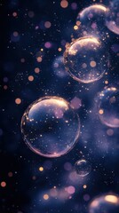 High-Resolution Bubble Background with Sparkling and Dreamy Effects