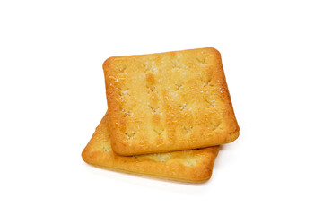 Sugar coated biscuits, sugarless healthy malkist cracker biscuits isolated on white background