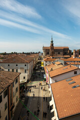 Fototapeta premium ancient medieval walled city Cittadella Padua Italy, panorama of the city from the walls