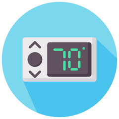 thermostat round flat vector icon