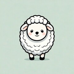 Naklejka premium かわいらしい羊のイラスト