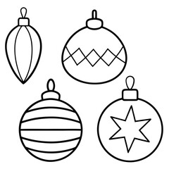 Fototapeta premium Christmas different elements vector illustration.