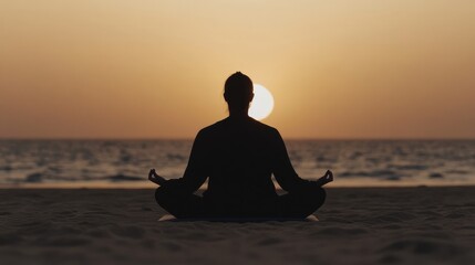 Woman Meditating by the Sea. Experience a sense of calm and tranquility through the practice of meditation and mindfulness in this peaceful setting.
