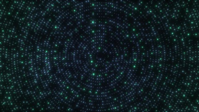 Glow particles abstract background. Beautiful futuristic glittering in space on black background.
