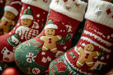 Generative ai illustration of a pattern cartoon elements for Christmas party