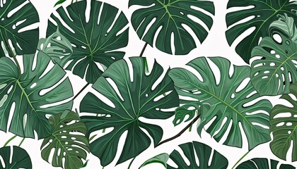 Tropical Tranquility: A Close-Up View of Nature's Beauty, Illustration