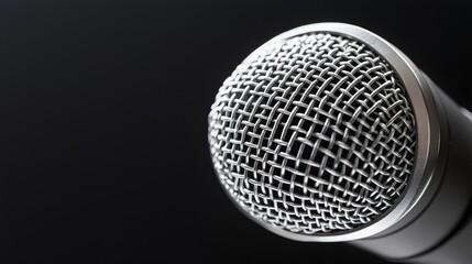 Close-up of a Silver Microphone Grille