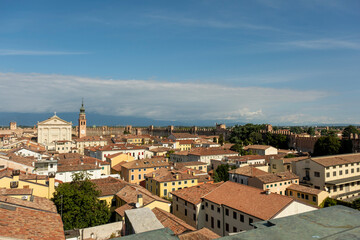 Fototapeta premium ancient medieval walled city Cittadella Padua Italy, panorama of the city from the walls
