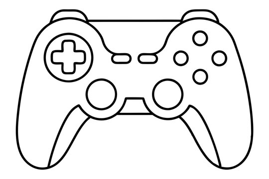 recommend clip art: video game controller icon line art vector illustration