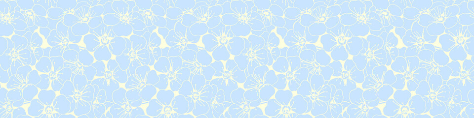 Hand drawn floral pattern vector design. Flower drawing simple ornament.