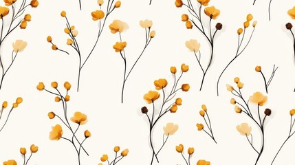 Vibrant Autumn Berries Botanical Backdrop with Rustic Nature Elements
