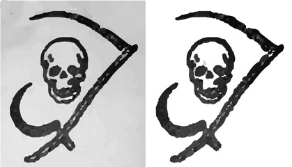 Antiguo impreso de muerte, advertencia