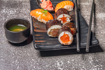 Eggs: Sweetened eggs or Japanese omelet (tamago) are sometimes included