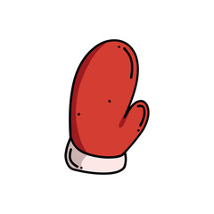 red winter mittens, warm hands vector