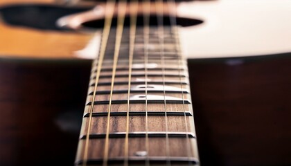 Close up detail of a guitar strings, musical instrument. 