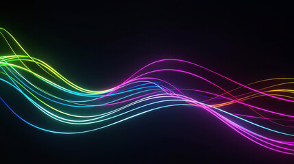 Fototapeta premium Dynamic Neon Shapes on Dark Background