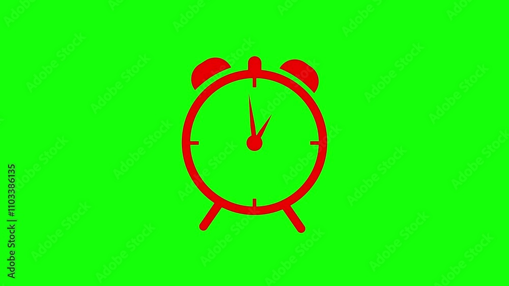 Poster simple alarm clock icon animation for time display with alarm border and clock icon.
