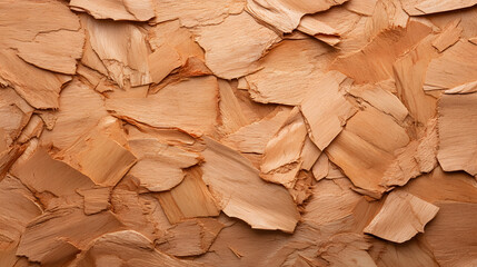 Natural patterns of wood shavings workshop texture photography rustic environment close-up view craftsmanship concept