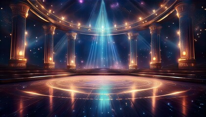 A Night to Remember: Glamorous Stage with Starry Backdrop
