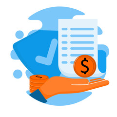 Online purchasing concept illustration. Personal financial accounts, money management and transactions, secure transactions and banking from mobile. eps 3