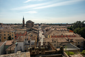 Obraz premium ancient medieval walled city Cittadella Padua Italy, panorama of the city from the walls