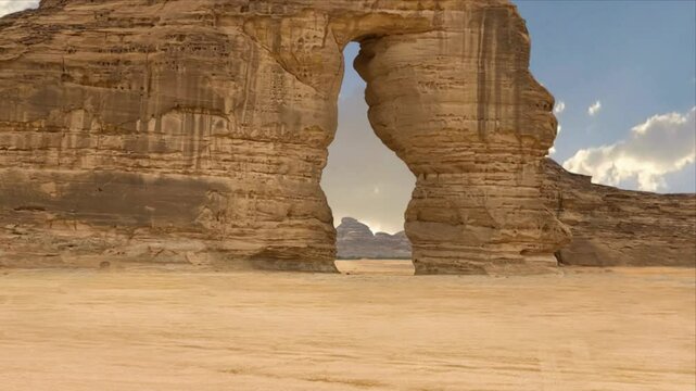 Al Ula, Saudi Arabia: View of the Elephant rock in Alula area in Saudi Arabia.