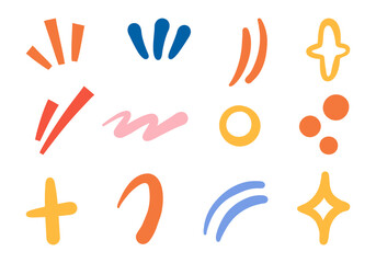 Obraz premium Hand drawn abstract shape bundle for decoration. A set of 12 hand drawn abstract shapes, ideal for creative projects, decorations, branding, and modern designs