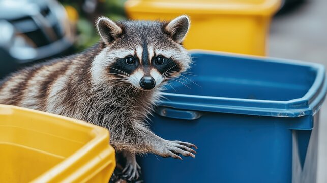 The world as seen through the eyes of a raccoon in an urban alley
