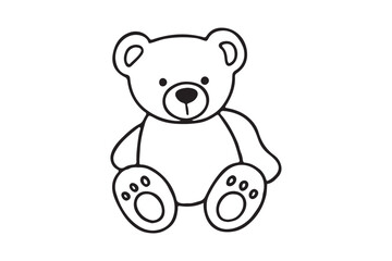 Silhouette Vector Illustration of Teddy Bear Toy.