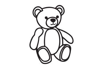 Obraz premium Cute Teddy Bear Toy Silhouette Vector Illustration.