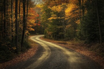Obraz premium Fork Road. Pathway Crossing in Forest Nature Setting for Choose Your Own Adventure Concept